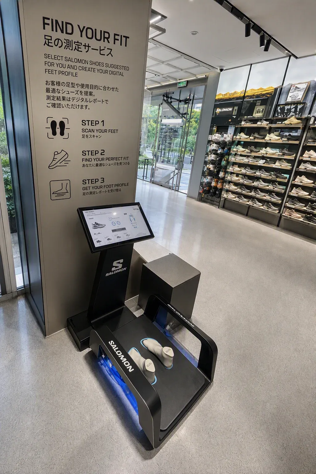 The 3D foot scanner at Salomon Store Kichijoji