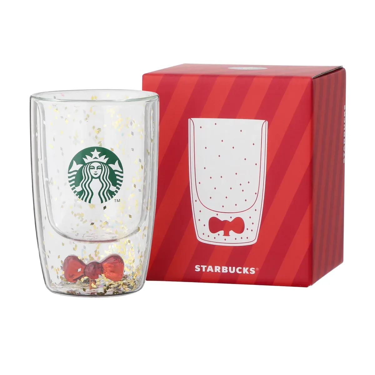 Holiday 2026 Gift Boxed Double Wall Heat-Resistant Glass Ribbon, 355ml